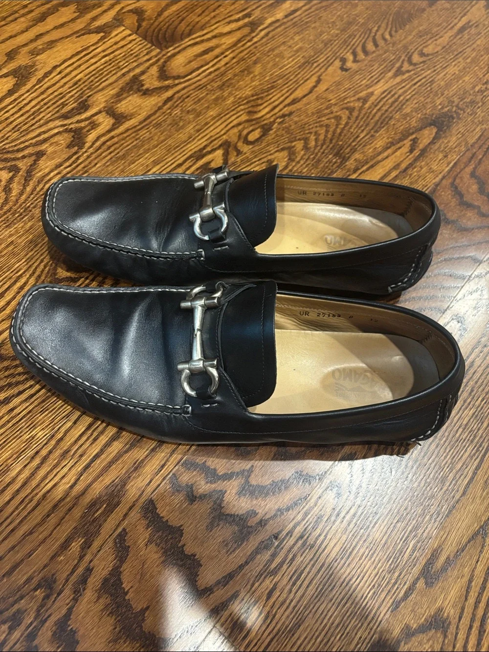Salvatore Ferragamo Black Leather Bit Loafers